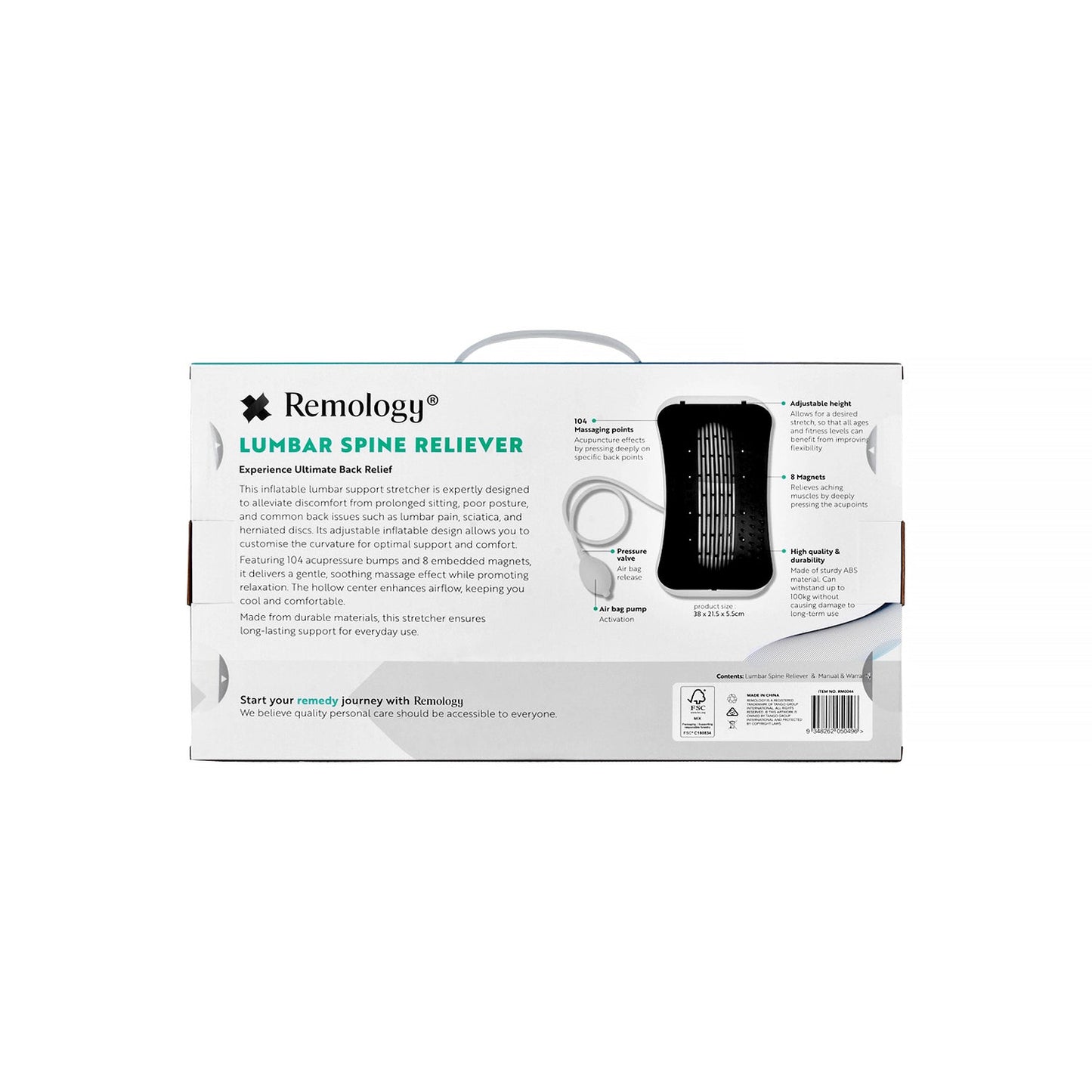 Adjustable Air Lumbar Spine Reliever – Inflatable Back Stretcher with Acupressure & Magnets