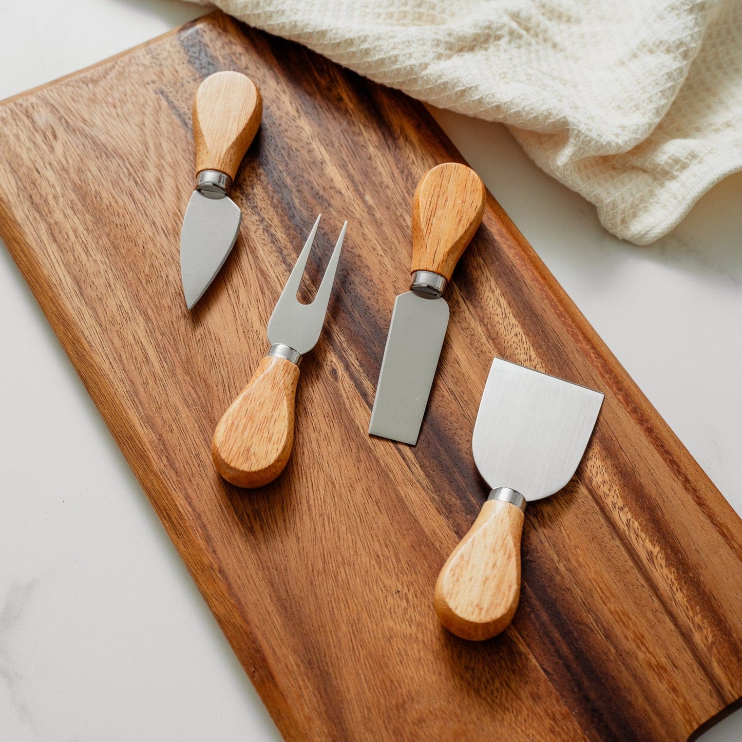 4 Pcs Clevinger Avalon Wood Handle Cheese Knife Set