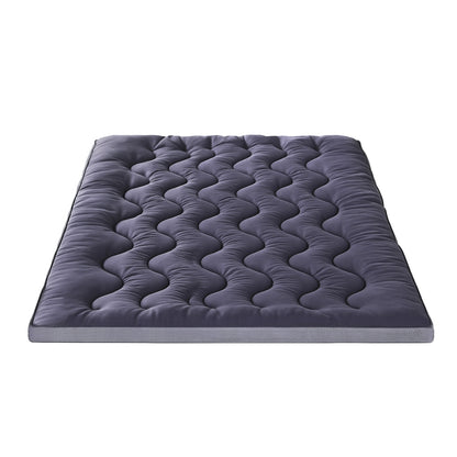 Giselle Bedding 5cm Pillowtop Topper Bamboo Polyester Blend Fibre Pad for Back Pain Relief Washable Overfilled Bed Protector 500GSM Double
