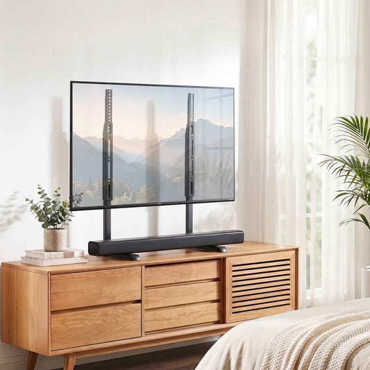 Universal TV Stand For 24-86 Inch TVs, Tabletop TV Stand Base With Height Adjustment, Desktop TV Mount For LED, LCD, OLED & Flat Screen TVs