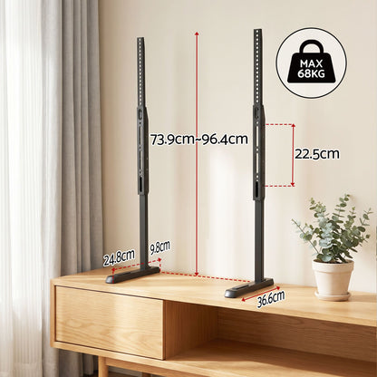 Universal TV Stand For 24-86 Inch TVs, Tabletop TV Stand Base With Height Adjustment, Desktop TV Mount For LED, LCD, OLED & Flat Screen TVs