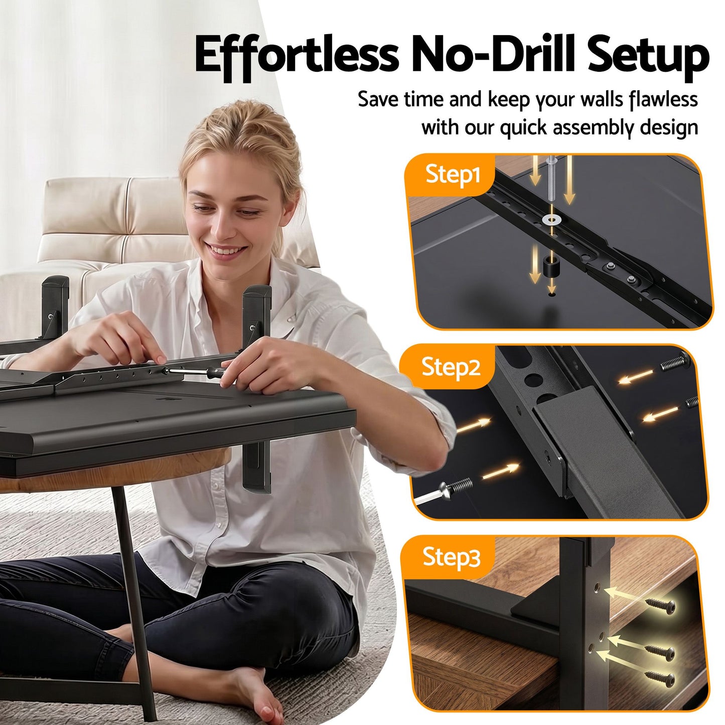 Universal TV Stand For 24-86 Inch TVs, Tabletop TV Stand Base With Height Adjustment, Desktop TV Mount For LED, LCD, OLED & Flat Screen TVs