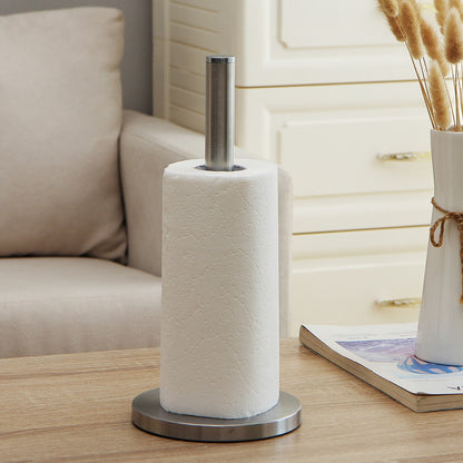 Stainless Steel Paper Towel Holder for Kitchen Countertop Cling Film Storage Rack-Silver