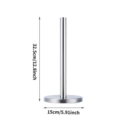 Stainless Steel Paper Towel Holder for Kitchen Countertop Cling Film Storage Rack-Silver
