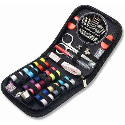 Sewing Kit 52 Accessories with 18 Thread Spools Black Box for Beginners Kids Adults Travel Compatible with Sewing Machines