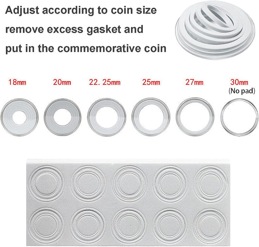 Wooden Coin Capsules Holder Case, Coin Storage Box Banknotes Collection Holder with Lock, Coin Collector Organizer Coin Display Commemorative Case for 40 Coins and 100 Banknotes