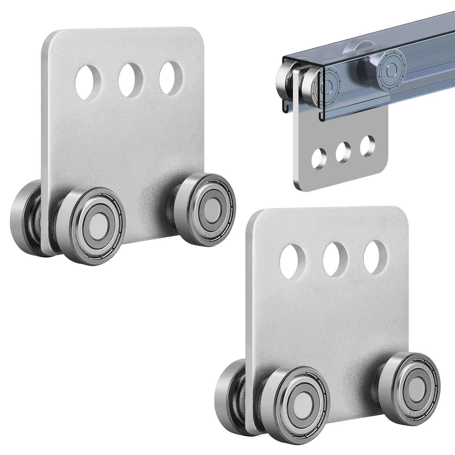 2Pcs 4 Wheel Trolley Assembly Rollers Four Bearing Trolley Assembly for 1-5/8" Wide and All 1-5/8" or Taller Strut Channel