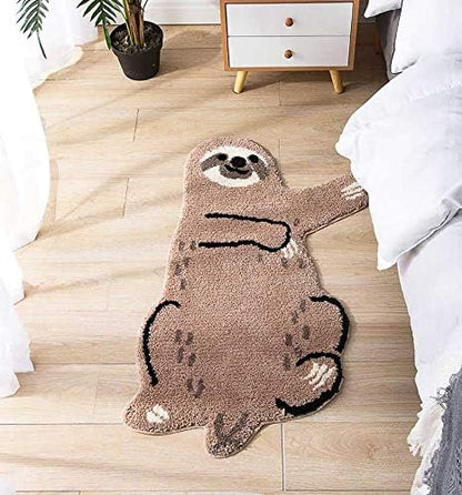 Cute Soft Small Sloth Shaped Mat for Bathroom,Showroom Bathmat,Non-Slip Bath Rugs,Play Carpet Area Rug for Kids,Photography Props (25.6X39.4'')