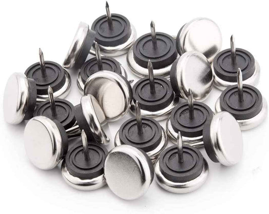 20pcs Round Heavy Duty Furniture Pads, Nail On Furniture Sliders Hardwood Floor Protectors Metal Nail On Glides for Chair Table Desk Cabinet Sofa Couch Leg Feet Non Slip Glides (Dia 19mm)