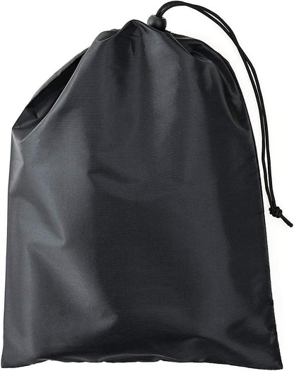 Shower Bag Tote, Mesh Caddy Toiletry Organizer 12”L x 9”W, Compact and Lightweight With Suction Cup, Cord for Hanging, Zipper and Drawstring Pouch 14”L x 10”W, Black Black