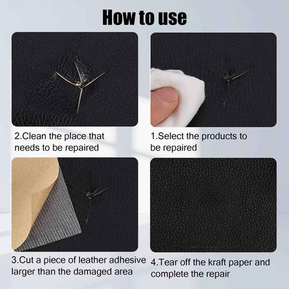 Self-Adhesive Repair Patch Faux Leather 50x138 cm Black