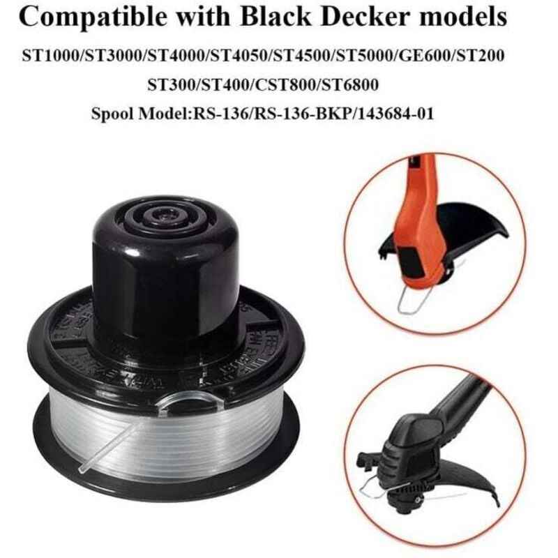 Black+Decker Replacement Spool and Line No.7 SAKA 18 11M x 1.6MM Compatible with GL250 GL310 GL360 Models