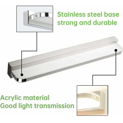 LED Mirror Light 7W 42Cm Cool White, Bathroom Mirror Light Ip44 Waterproof 6000K 600Lm, Acrylic Modern LED Wall Lamp