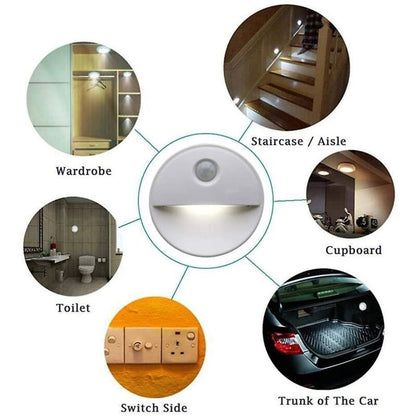 LED Motion Sensor Night Light Sleep-Inducing LED Bulbs Cordless Operation Perfect For Bathroom Cabinets, Stairs And More