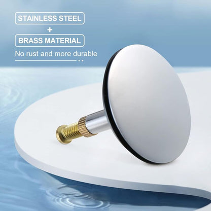 Universal Bathtub Plug Ø 43 Mm, Brass Drain Plug With Chrome-Plated Surface, Rustproof, For Regular Bathtub Drainage,