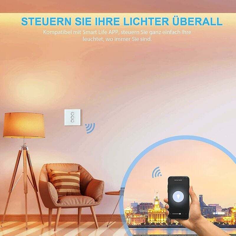 LED Dimmer Switch, Wifi Light LED Dimmer Switch Percentage Function With Timing Function, Wlan Voice App Control