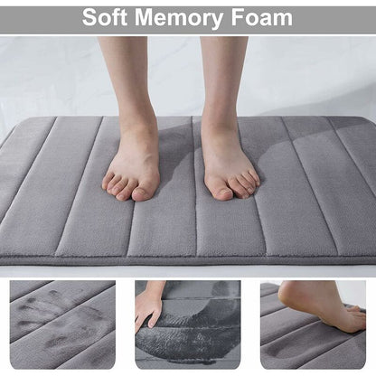 Non-Slip Memory Foam Toilet Mat With Cutout 50 X 60 Cm, Absorbent, Washable For Toilet, DArk Grey