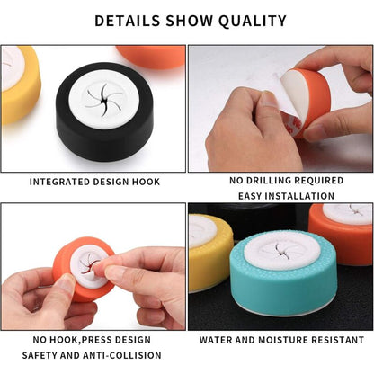 4 pcs Dishcloth Holders, Self Adhesive Bathroom Dishcloth Hooks, ROund Suction Cup Wall Hooks For Bathroom, Kitchen,
