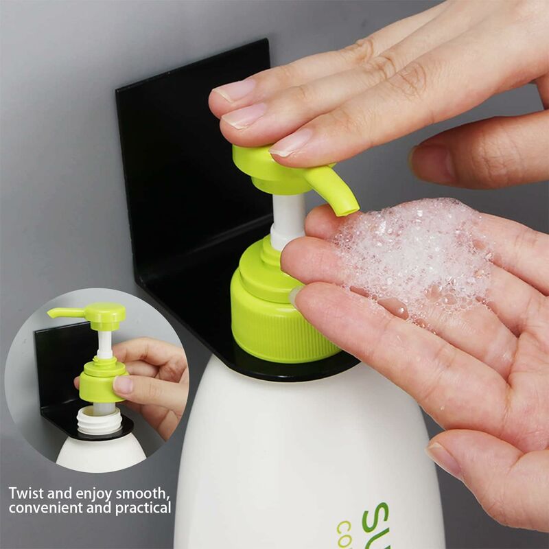 6 pcs Wall Mounted Hand Pump Holder, 27/3.3Mm Dispenser Holder Soap Dispenser Hook Wall Mount Stainless Steel Shampoo