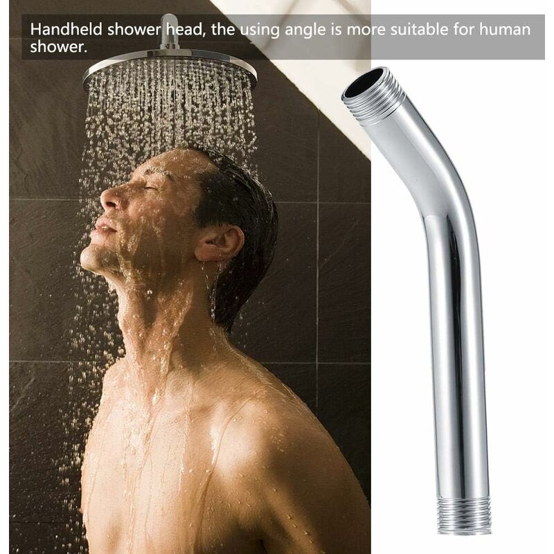 Shower Extension, Stainless Steel Shower Arm Wear-Resistant Rustproof Wall Mounted Handheld Extension Arm Bathroom Hose
