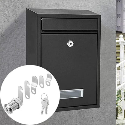 16Mm Cylinder Security Mailbox Lock With 5 Different Lock Plates And 2 Keys, Cabinet Cam Lock, Locker, Toolbox, Filing