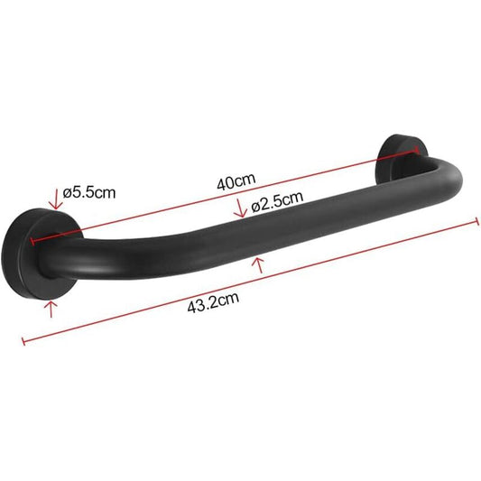 Toilet Grab Bar Stainless Steel Bathtub Handle Wall Mounted Towel Rack Bathroom Bathtub Handle, Black (40Cm)