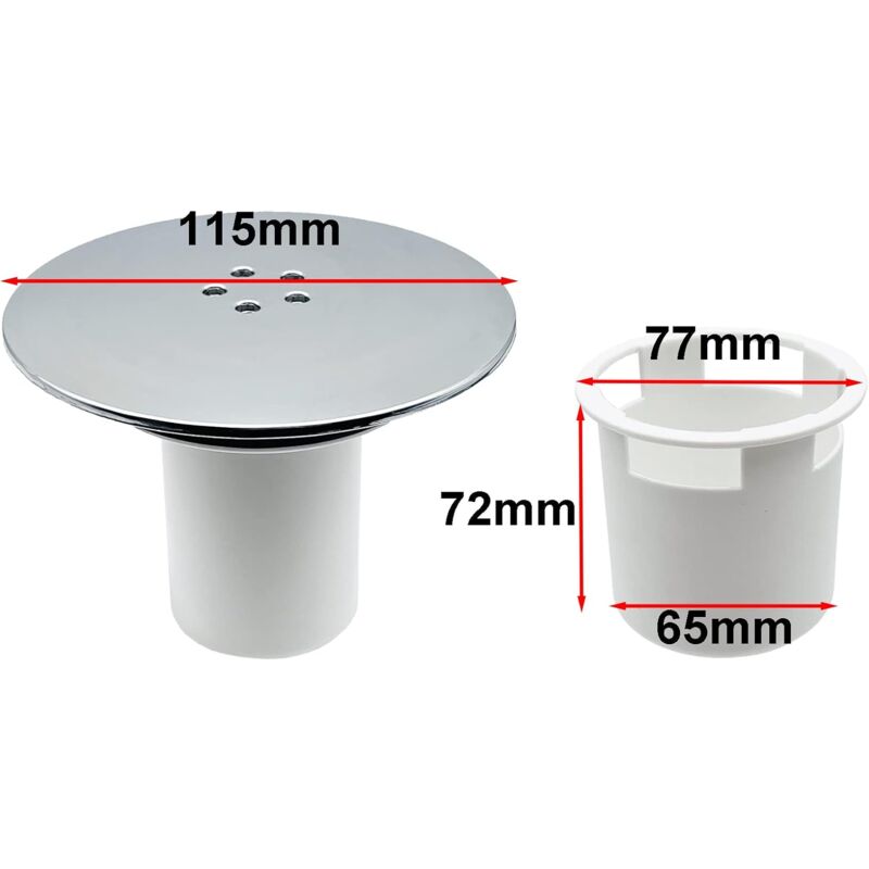 Shower Drain, 90Mm/115Mm Shower Drain, Replacement Trap Cover, Universal Shower Drain Cover, Chrome Shower Plug Cover,