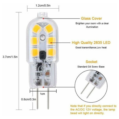 G4 LED Bulb, 5-Pack Warm White 30W Halogen Bulbs Equivalent, 3W G4 LED Bulb Energy Saving For Range Hood Bulbs, Ac/Dc