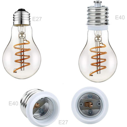 4X Lamp Socket Adapter E40 To E27 In White - 4 pcs Set Reformatting Converters For Lamp Sockets For Incandescent, LED,