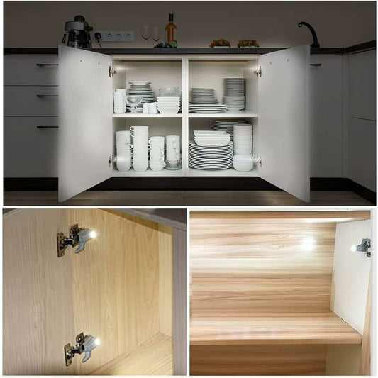 10 pcs LED Hinge Sensor Light For Cupboard Wardrobe Kitchen Night Lamp Wardrobe Cabinet Night Light
