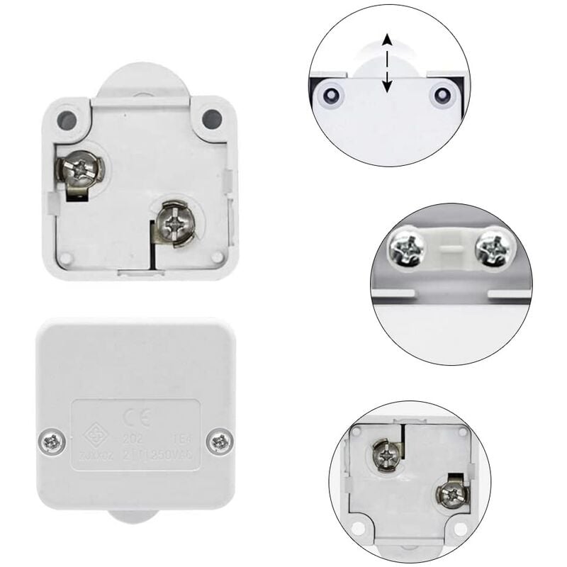 2 pcs Cabinet Cupboard Switch 2A/250V Automatic Switch Cupboards For Applies To Various Lighting Fixtures And All Types