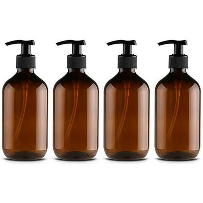 4 Pack 500Ml Pet Plastic Soap Dispenser With Black Lotion Pump Ideal For Kitchen Bathroom