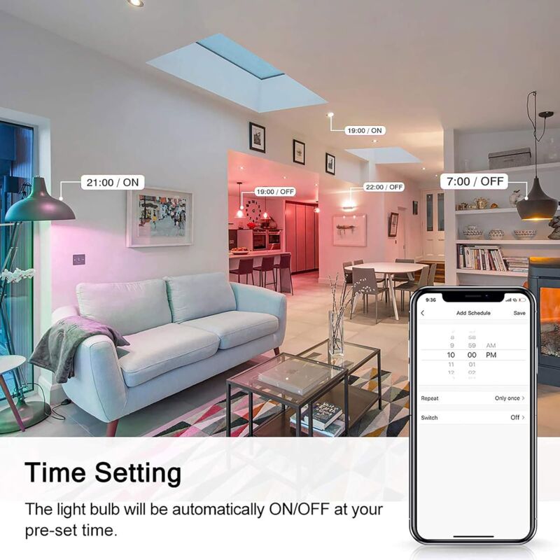 [Pack Of 4] Gu10 5W LED Bulb, Gu10 Alexa, Rgbw 3000K-6500K, [App Control] [Voice Control], Compatible With Google Home,
