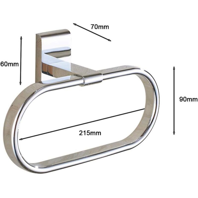 Oval Towel Ring Solid Brass Polished Chrome Elegant Wall Mount-Sunny
