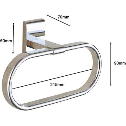 Oval Towel Ring Solid Brass Polished Chrome Elegant Wall Mount-Sunny