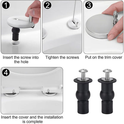 Toilet Seat Fixing Toilet Seat Hinge Toilet Seat Fixing Screws For General Toilet Seats 4 pcs Black