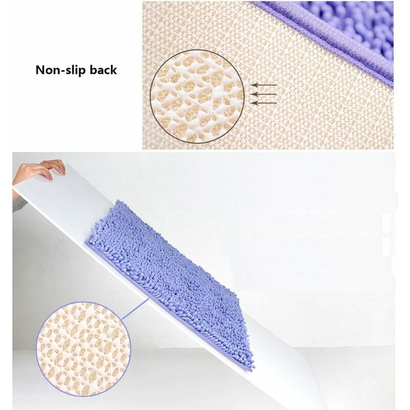Soft Shag Bath Mat Kitchen Rug Door Mats Doormats Non-Slip Strip Absorbent Doormat Bath Shower Mat Shaggy Rug - 60 X 90