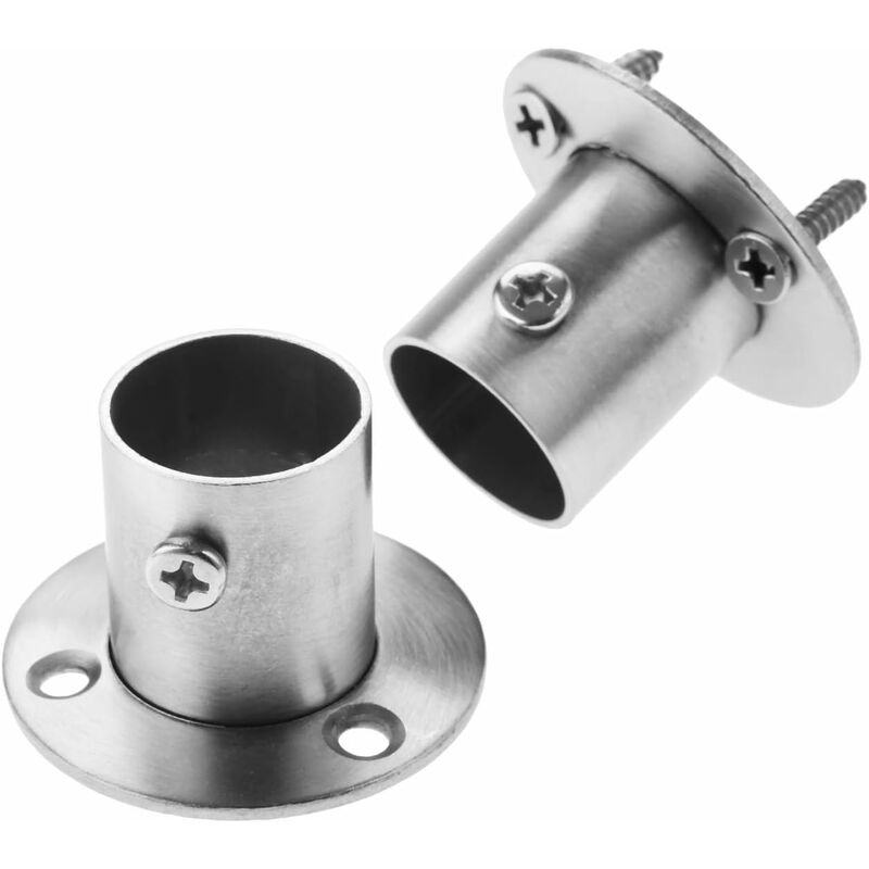 2 Pack Stainless Steel Closet ROd Brackets With Flange