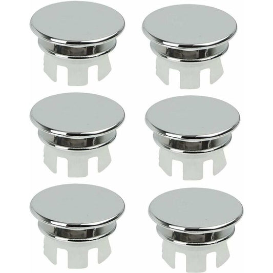 6 pcs Chrome Bathroom Sink Overflow Plug Toilet Overflow Drain Hole ROund Part
