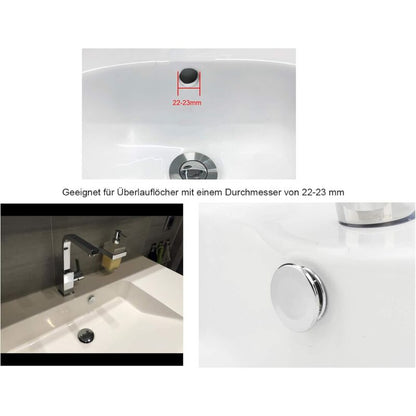 6 pcs Chrome Bathroom Sink Overflow Plug Toilet Overflow Drain Hole ROund Part