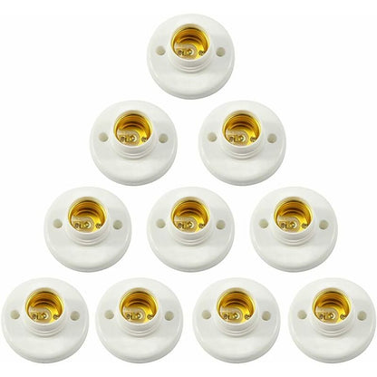 E27 Lamp Holder Screw Socket Plastic Wall Mount LED Bulb Base Converter Adapter Holders For E27 Bulb Plastic ROund