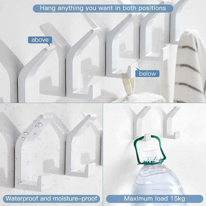 Self Adhesive Hooks Aluminum Wall Hook Waterproof Bathroom Towel And RObe Hooks For Kitchen Bathroom Closets 5 pcs