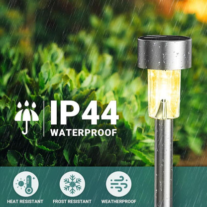 Colorful Outdoor Solar Garden Lights Stainless Steel LED Lights 12 pcs Wireless For Outdoor，4.529.5Cm