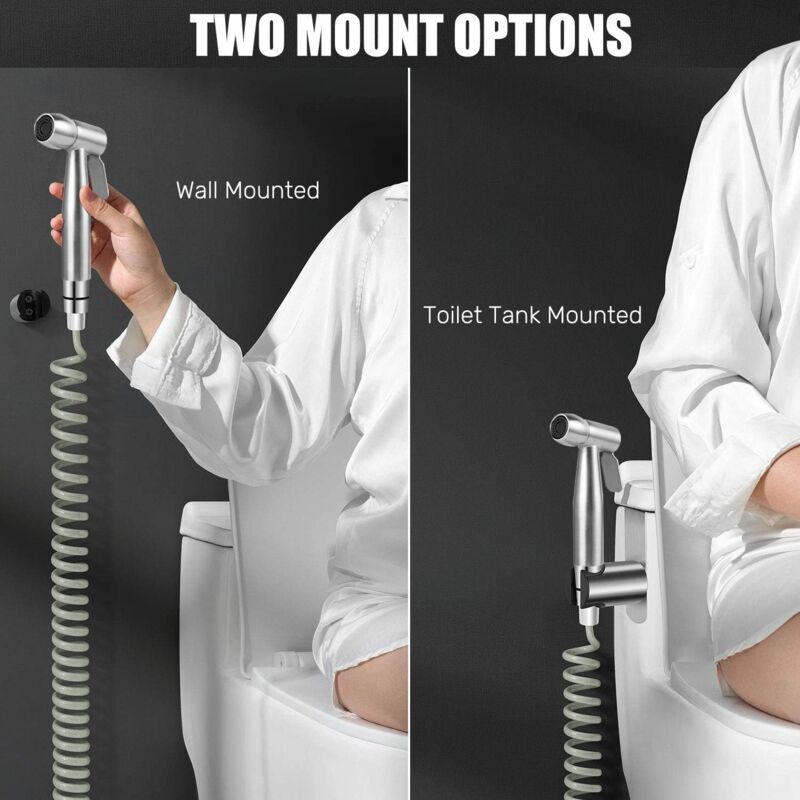 High Quality Toilet Bidet Kit With Water Tank Hook And 59" Abs Telescopic Flexible Shower Hose For DAily Personal
