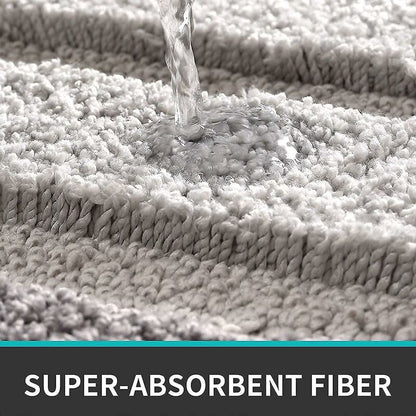 Non-Slip Bath Mat, Extra Soft Bathroom Rug, Machine Washableable, Water Absorbent, 40 X 60 Cm, Grey