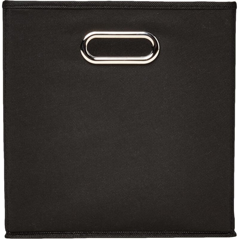 6 pcs Set Foldable Fabric Storage Cubes With Oval Grommets Black