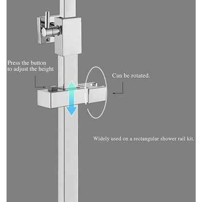 Adjustable Rectangular Shower Head Sliding Bracket Holder For Bathroom