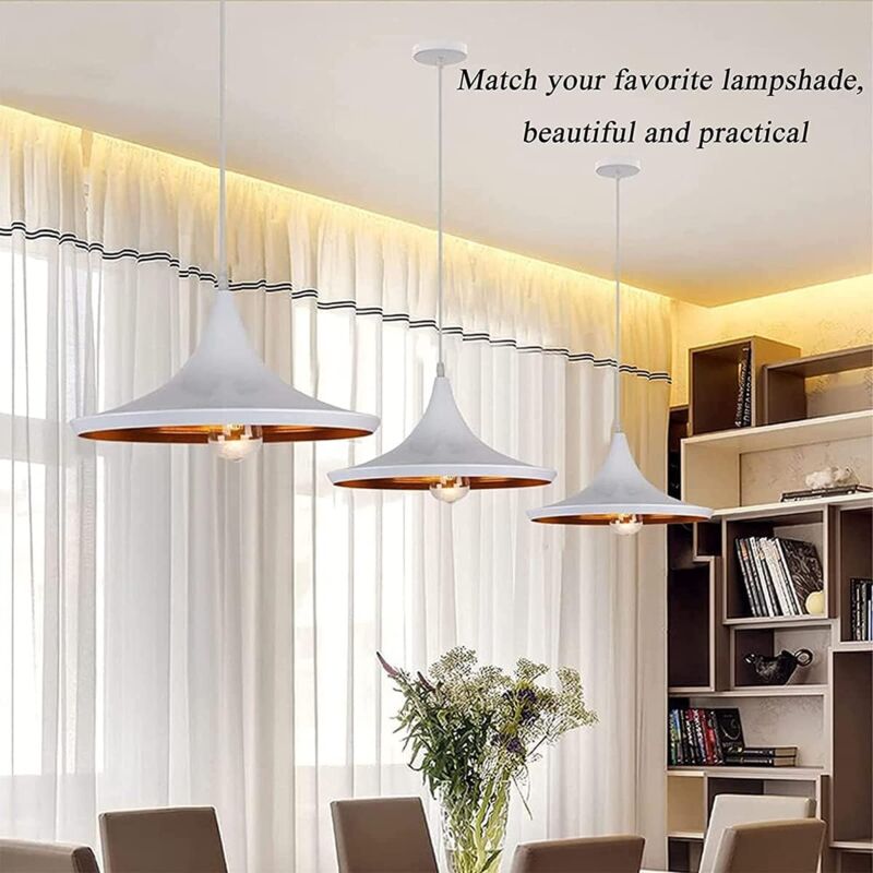 Parts E27 Lamp Socket, Pendant Light Holder Hanging Lamps Accessories With 1M Cable, E27 Lamp Holder With Cable For