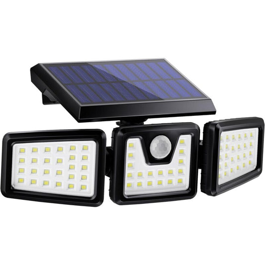 3-Head Solar Spotlight With Motion Detector