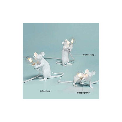 Table Lamp Mouse Shape Resin Desk Lamp Bedside Lamp Light Home Bedroom Decor E12 Base